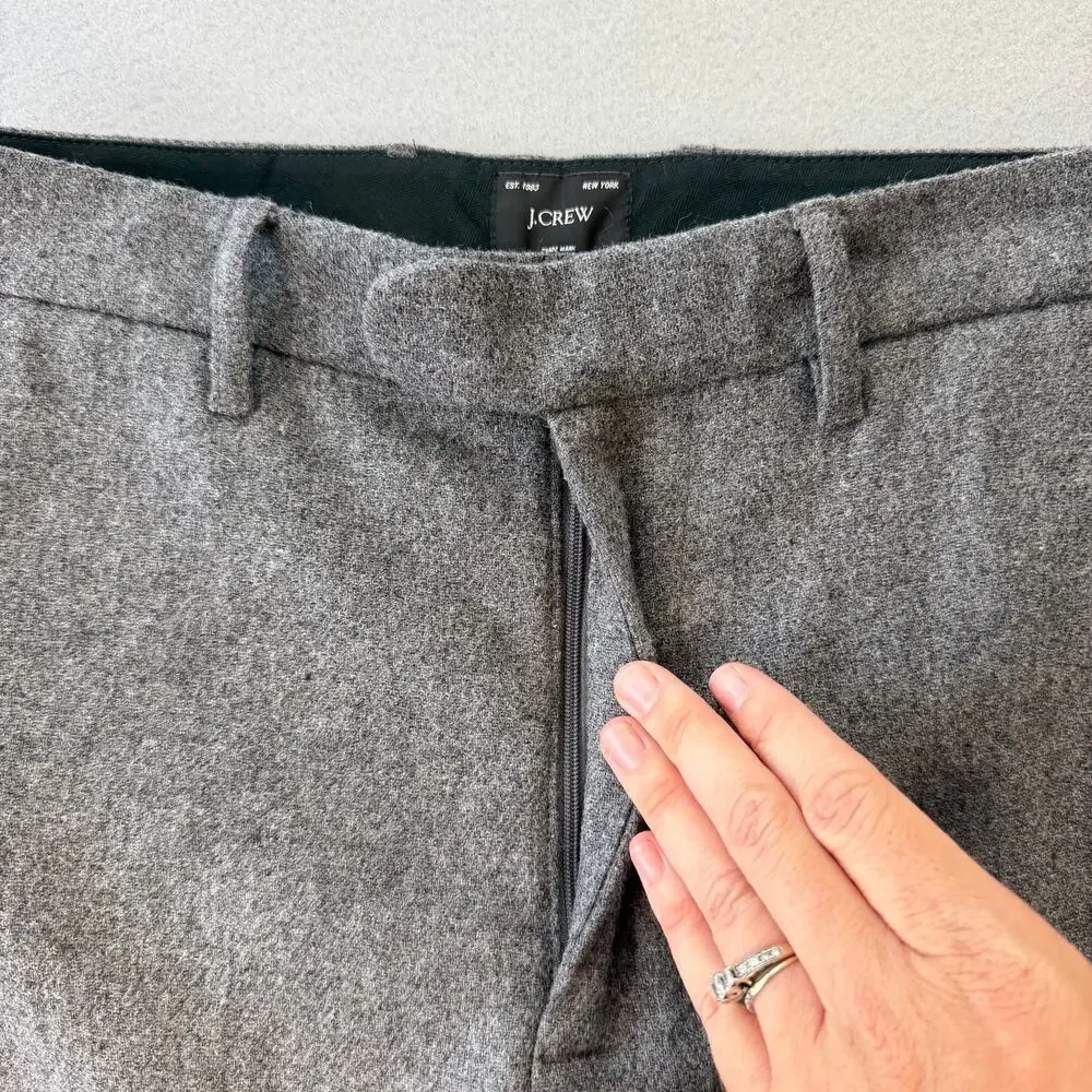 J. Crew Men's 30x30 Gray Classic Creased Trouser Wool Blend Professional Pants